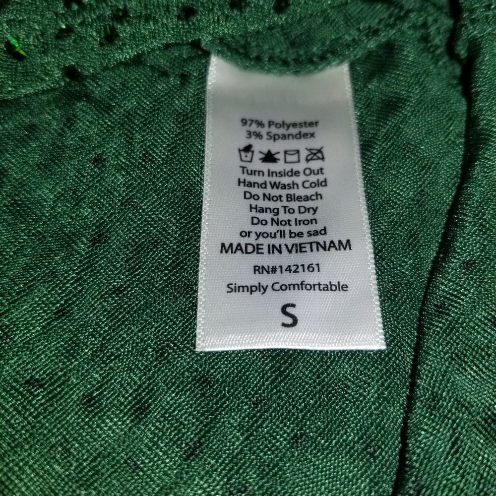 LuLaRoe Green with sequins. High/Low. - Picture 8 of 8